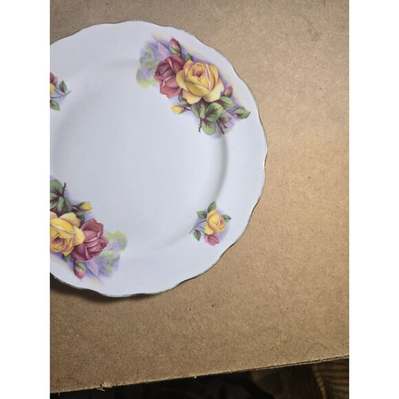 Vintage Royal Kent Made in Staffordshire England Bone China Plate Yellow Floral - Picture 5 of 8